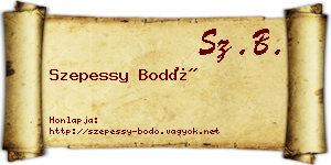 Szepessy Bodó névjegykártya